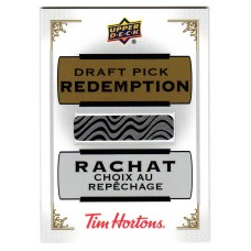 2021-22 Tim Hortons Draft Pick Redemption Official Winner Card
